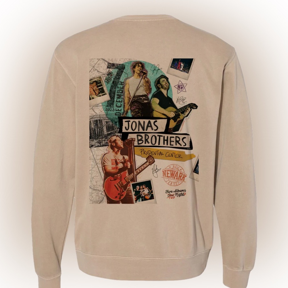 Beige Jonas Brothers crewneck
